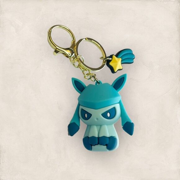 Pokémon Glaceon Blue 3D Keychain Bag Accessory - Picture 1 of 2